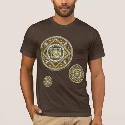 Gemini Mandala Das dunkle Shirt der Männer (Vorderseite)