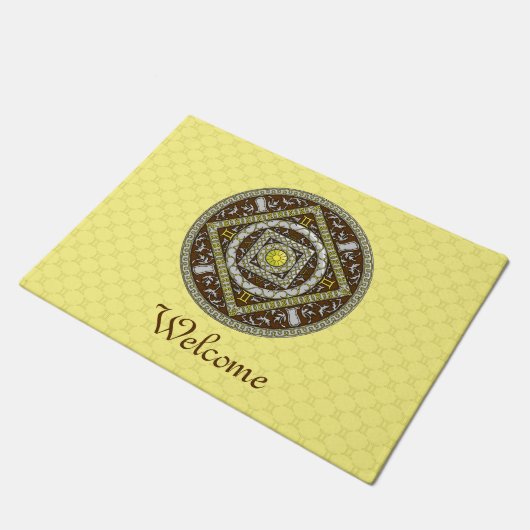 Gemini Mandala Doormat Fußmatte (Schrägansicht)