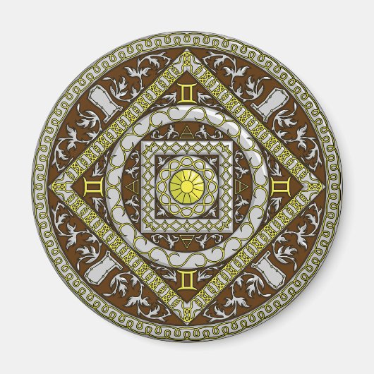 Gemini Mandala Magnet (Vorne)