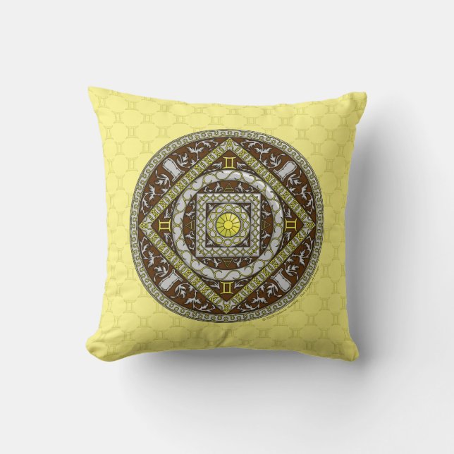 Gemini Mandala Pillow Kissen (Vorderseite)