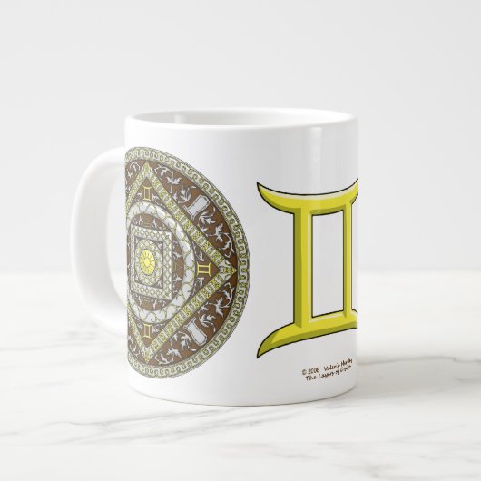 Gemini Mandala Spezialität Tasse (Vorderseite Links)