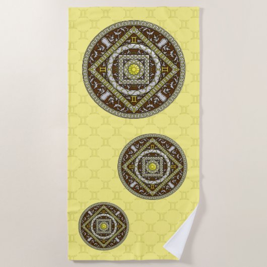 Gemini Mandala Strandtuch (Vorderseite)