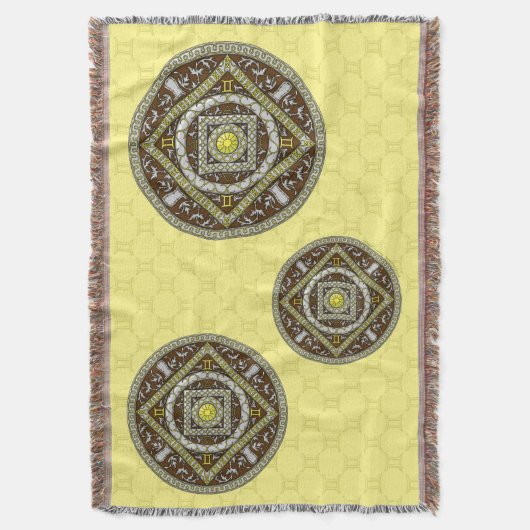 Gemini Mandala Throw Blanket Decke (Vorderseite Vertikal)