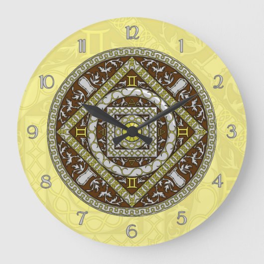 Gemini-Mandala-Uhr Große Wanduhr (Vorderseite)