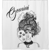 Gemini Masked Lady Zodiac Duschvorhang (Vorderseite)