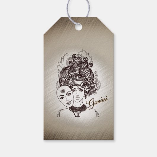 Gemini Masked Lady Zodiac Geschenkanhänger (Vorderseite)