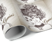 Gemini Masked Lady Zodiac Geschenkpapier (Rolleneckpunkt)