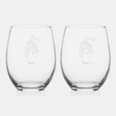 Gemini Masked Lady Zodiac Glass Weinglas Ohne Stiel (Rückseite)