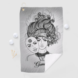 Gemini Masked Lady Zodiac Golfhandtuch