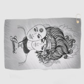Gemini Masked Lady Zodiac Golfhandtuch (Horizontal)