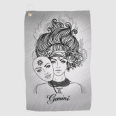 Gemini Masked Lady Zodiac Golfhandtuch (Vorderseite)