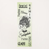 Gemini Masked Lady Zodiac Green Personal Yoga Mat Yogamatte (Vorderseite)
