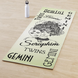 Gemini Masked Lady Zodiac Green Personal Yoga Mat Yogamatte