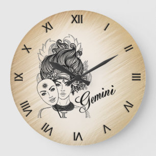 Gemini Masked Lady Zodiac Große Wanduhr