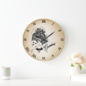 Gemini Masked Lady Zodiac Große Wanduhr (Zuhause)