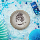 Gemini Masked Lady Zodiac Pappteller (Party)
