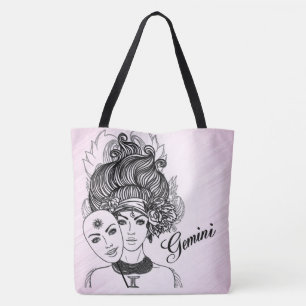 Gemini Masked Lady Zodiac Pink Tasche