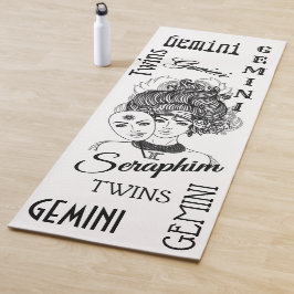 Gemini Masked Lady Zodiac Rosa und Weiße Seite Yogamatte