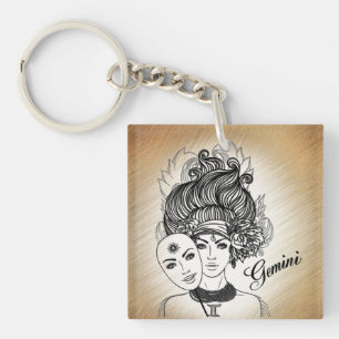 Gemini Masked Lady Zodiac Schlüsselanhänger