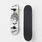 Gemini Masked Lady Zodiac Skateboard (Vorderseite)