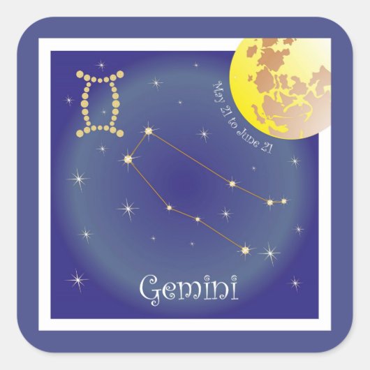 Gemini May 21 to June 21 Aufkleber (Vorderseite)