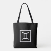 Gemini - Minimalistischer Zodiac-Tote Bag Tasche (Rückseite)