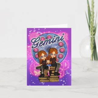 Gemini-Mitteilungskarten mit Niedlichen Zwillingsm Karte