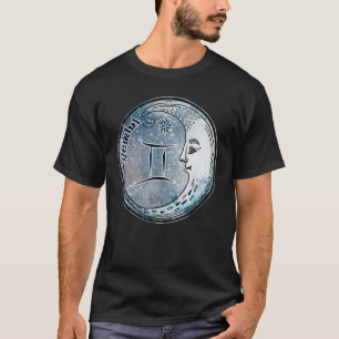 Gemini Moon Sign Astrologie Boho Hippie Zodiac Sym T-Shirt