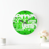 Gemini; Neon Green Stripes Große Wanduhr (Zuhause)