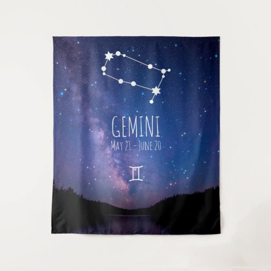 Gemini | Personalisierte Astrologie Wandteppich (Vorderseite)