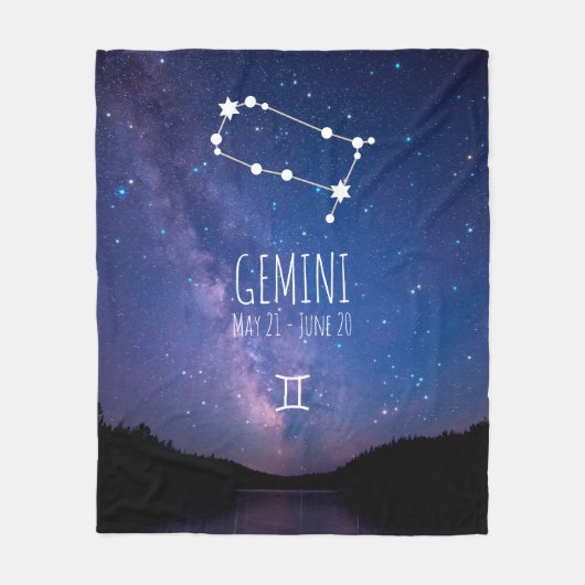 Gemini | Personalisierte Sternbilder Fleecedecke (Vorderseite)