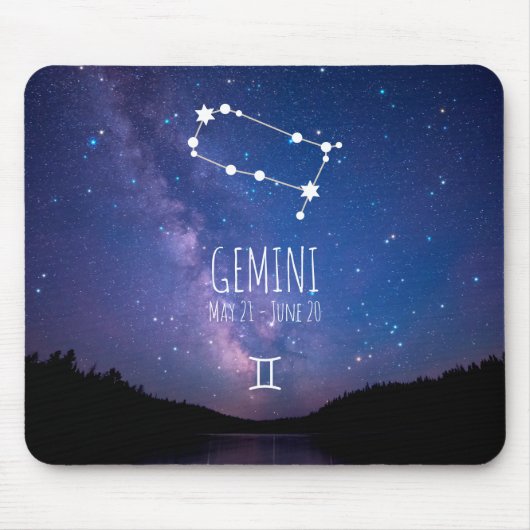 Gemini | Personalisierte Sternbilder Mousepad (Vorne)