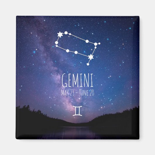 Gemini | Personalisiertes Sternbild Magnet (Vorne)
