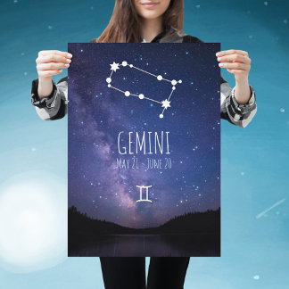 Gemini | Personalisiertes Zodiac-Sternbild-Poster Poster
