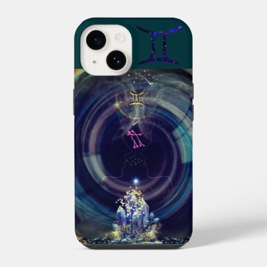 Gemini Phone Case, blau iPhone Hülle (Rückseite)