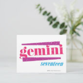 Gemini Pink Postkarte (Stehend Vorderseite)