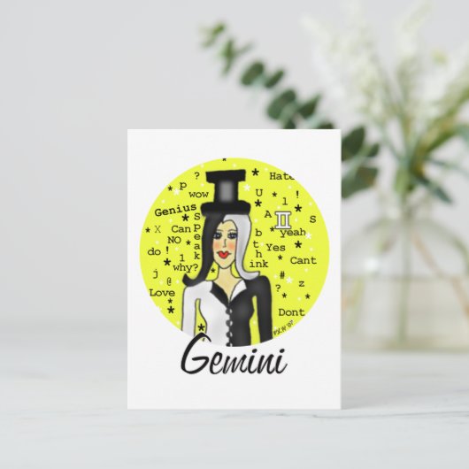 Gemini Postkarte (Stehend Vorderseite)