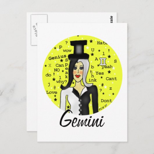 Gemini Postkarte (Vorne/Hinten)