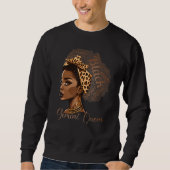 Gemini Queen Leopard Afro Melanin Zodiac Horoscope Sweatshirt (Vorderseite)