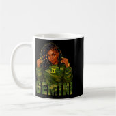 Gemini Queen Loc'd Black Woman Camo Zodiac Sign Kaffeetasse (Links)