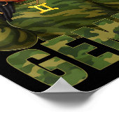 Gemini Queen Loc'd Black Woman Camo Zodiac Sign Poster (Ecke)