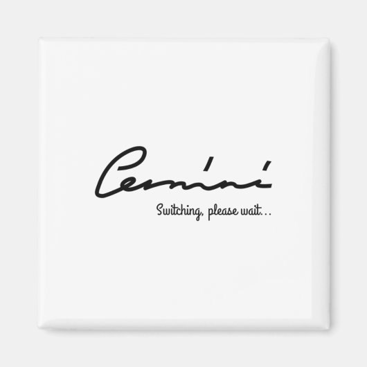 Gemini Quirky T-Shirt. Aufkleber Magnet (Vorne)