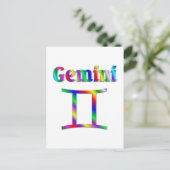 Gemini Rainbow Postkarte (Stehend Vorderseite)