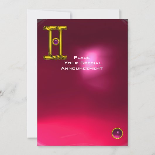 GEMINI RUBY, Alexandrite, hellgelb, rosa Ankündigung (Rückseite)