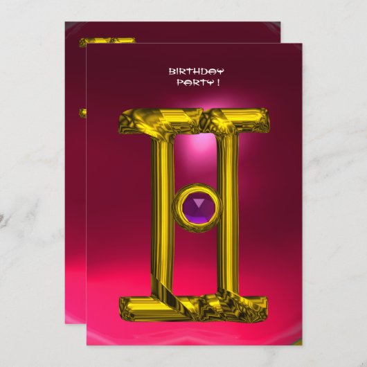 GEMINI RUBY, Alexandrite, hellgelb, rosa Ankündigung (Vorne/Hinten)