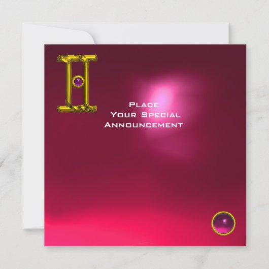 GEMINI RUBY, Alexandrite, hellgelb, rosa Ankündigung (Rückseite)