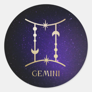 Gemini Runder Aufkleber
