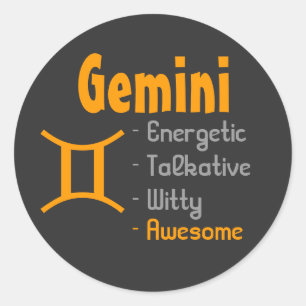 Gemini Runder Aufkleber