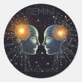 Gemini Runder Aufkleber (Vorderseite)