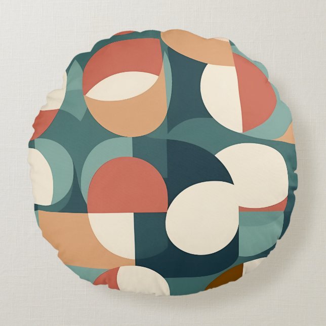 Gemini sagte Retro Geometric Semicircle Kissen (Vorderseite)